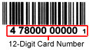 12-digit number is located below bar code