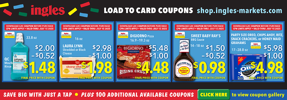 Load to Card Coupons. Click Here. QC Mouth Rinse $1.48. Laura Lynn Shredded or Block Cheese $1.98. Digiorno Pizza $4.48. Sweet Baby Ray's BBQ Sauce 98 cents. Party size Oreo, Chips Ahoy, Ritz Snack Crackers or Honey Main Grahams. $4.98 All Final price with coupon. Click here and start saving instantly