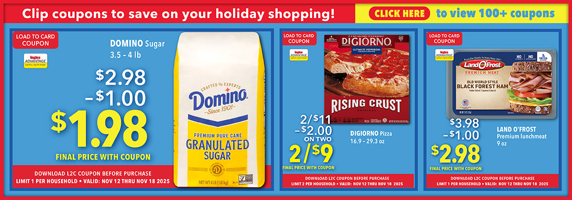 Clip coupons to save on your holiday shopping! Click here to view 100+ coupons