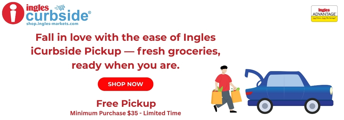 Fall in love with the ease of Ingles iCurbside Pickup - fresh groceries, ready when you are. Shop now. Free pickup. minimum Purchase $35. Limited Time