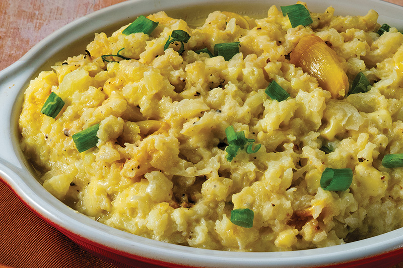 Garlic and Gouda Mashed Cauliflower