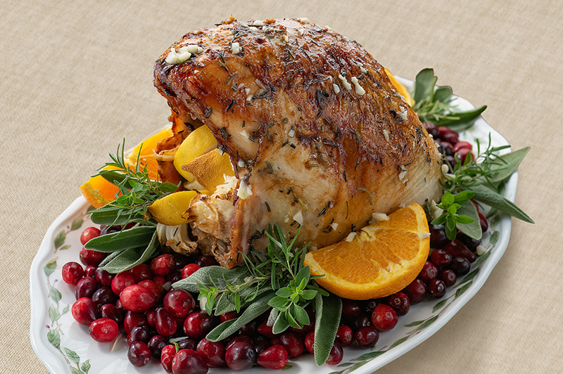 Roasted Turkey Breast with Garlic Herb Butter