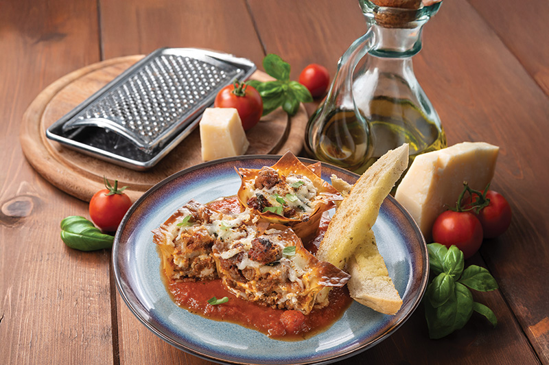 Lasagna Wonton Cups